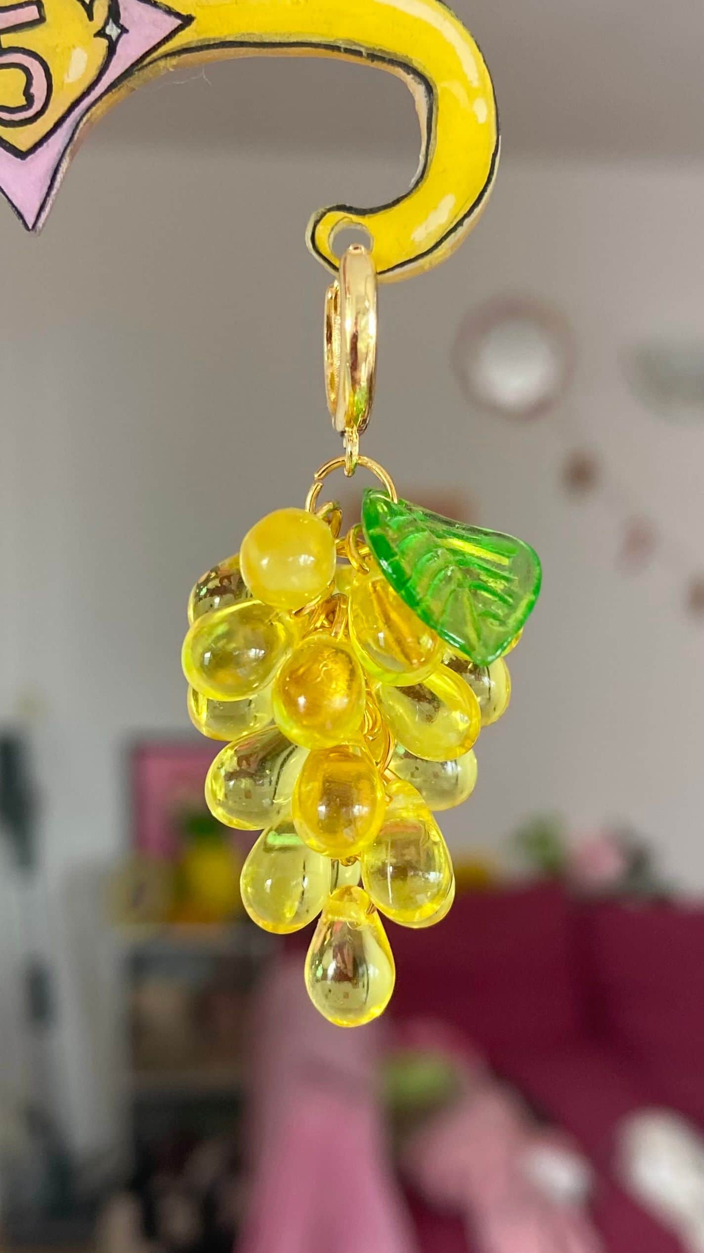 Boucles D’oreilles Boucles raisins - Jaune en Acier inoxydable Jaune - Vue 1 sur 4