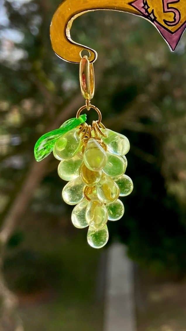Boucles D’oreilles Boucles raisins - Vert clair en Verre - Vue 1 sur 3