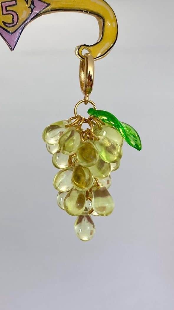 Boucles D’oreilles Boucles raisins - Vert clair en Verre - Vue 2 sur 3