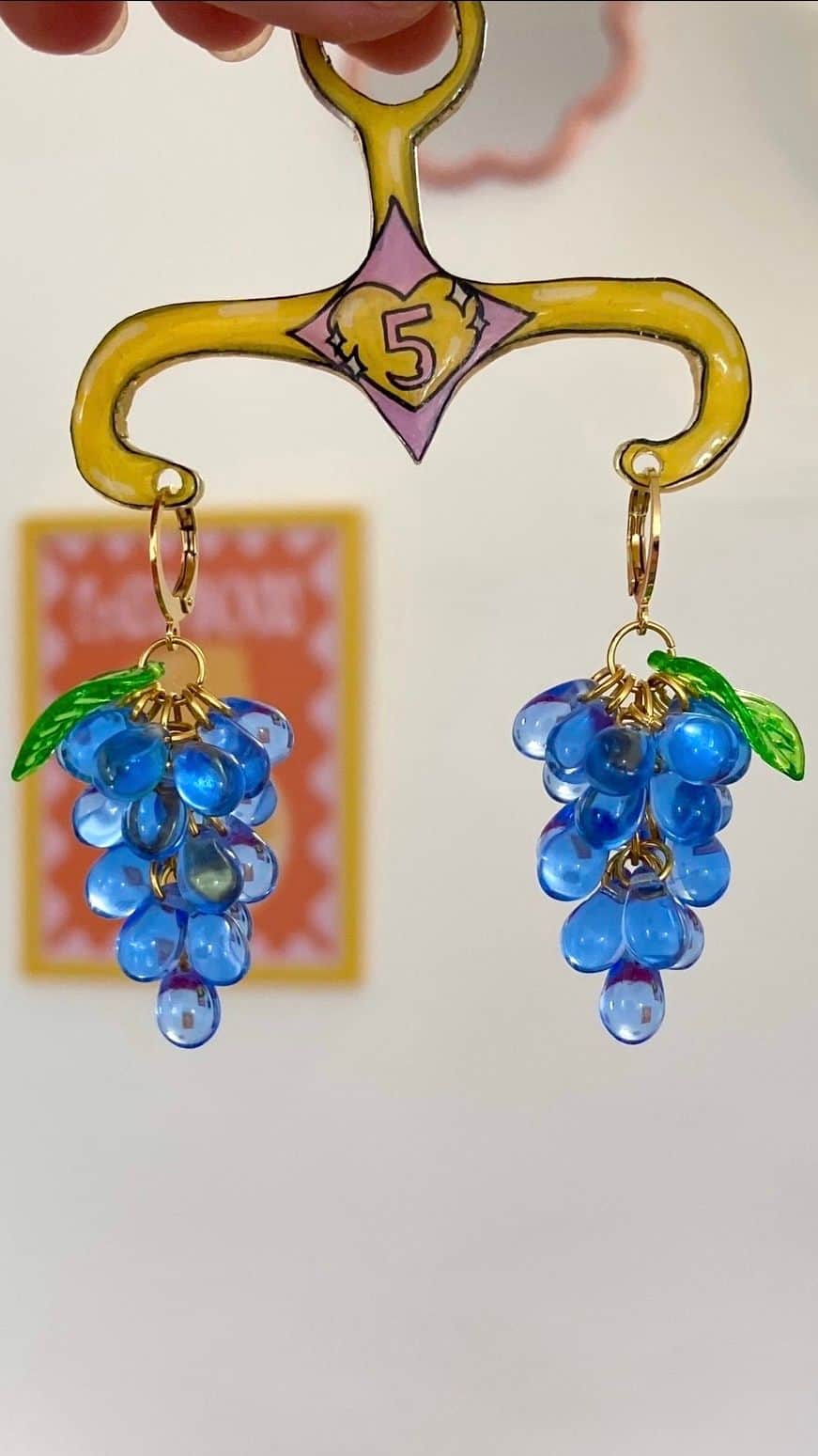 Boucles D’oreilles Boucles raisins - Bleu roi en Verre - Vue 1 sur 3