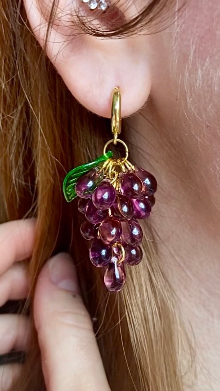 Boucles Raisins - Prune - Verre