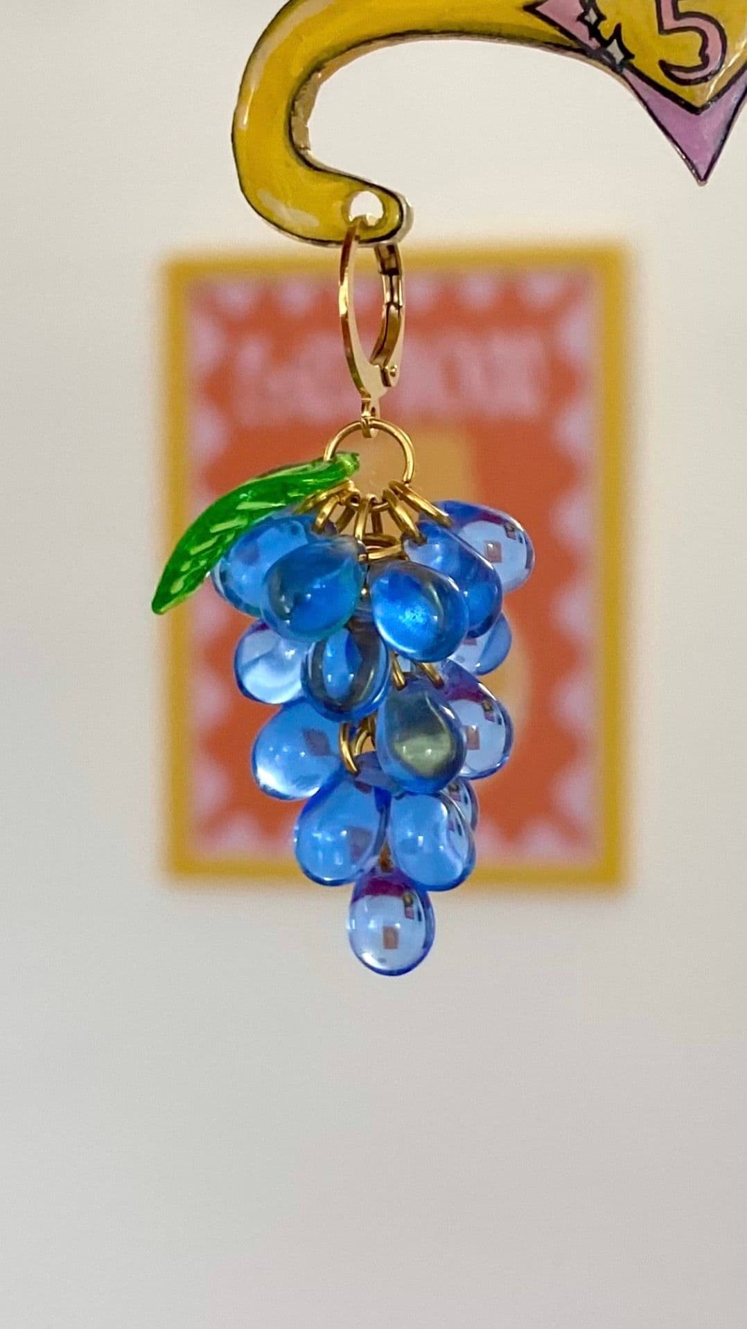 Boucles raisins - Bleu roi - Verre