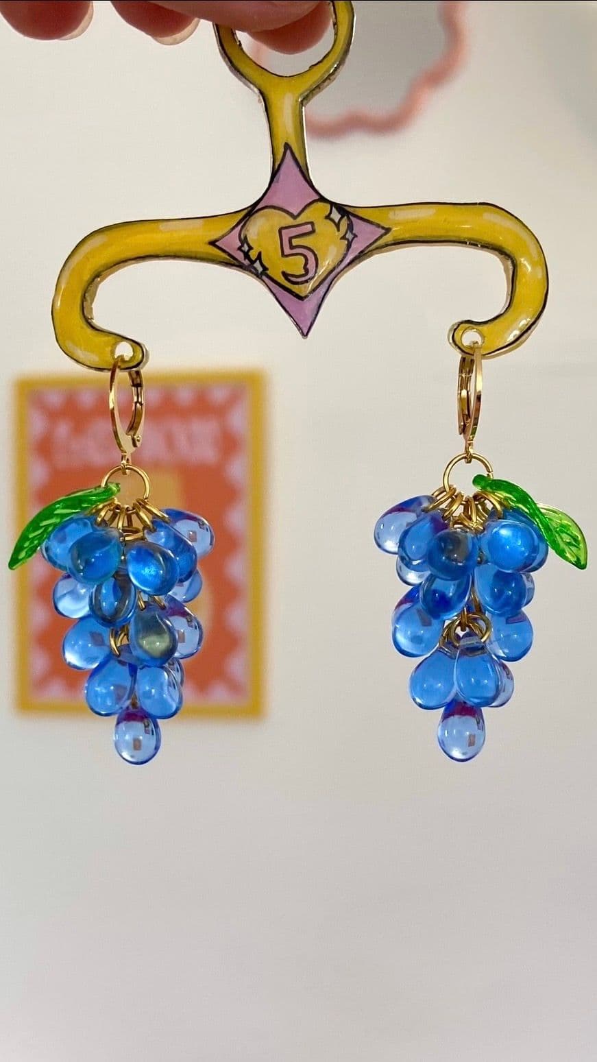 Boucles raisins - Bleu roi - Verre